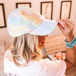 Cotton Tie Dye Baseball Cap PINK MULTI